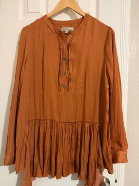 Banana Republic Heritage Collection Rust Peplum Tunic Blouse - M